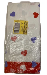 Vtg Gibson Decorative Paper Tablecloth Sealed 54" x 96" Valentine Hearts Wedding - Picture 1 of 3
