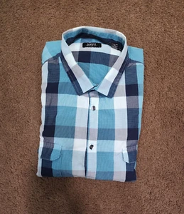 Alfani Designer Wear  Men's Short Sleeve Shirt Button Down- Blue XXL (2XL) - Picture 1 of 9
