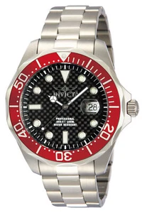 Invicta Men Pro Diver Quartz Black Carbon Fiber Dial Stainless Steel Watch 12565 - Picture 1 of 2