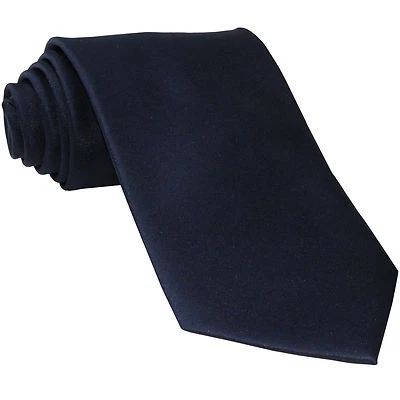 New Polyester Men's Neck Tie only solid formal wedding prom party navy dark blue - Image 1 of 2