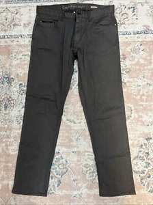 Calvin Klein Mens Gray Denim Slim Fit Straight Leg Jeans Size 34x30 - Picture 1 of 7