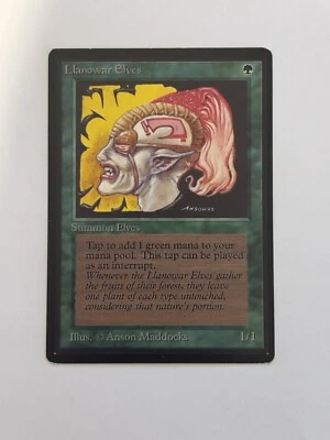 Llanowar Elves, Beta English Mtg, Lp  - Image 1 of 4