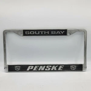 South Bay Torrance California Penske Cadillac Metal Silver License Plate Frame - Picture 1 of 2