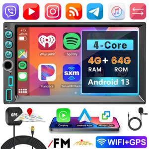 7" Android 13 Car Stereo Radio GPS Navi WiFi BT Apple Carplay Double 2Din 4+64GB - Picture 1 of 14