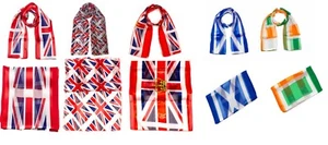 Bufanda Union Jack Reino Unido Bandera Británica Sensación de Seda Rayas Satinadas Bufandas Cuello Envoltura - Imagen 1 de 28