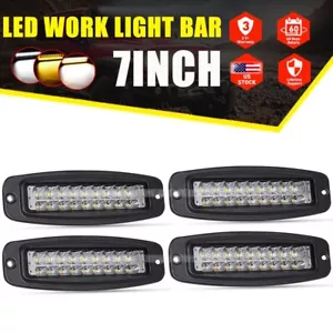 Barra de luz de trabajo LED de montaje empotrado 4x 7 pulgadas punto inundación conducción reversa cápsula de respaldo 6" - Imagen 1 de 14