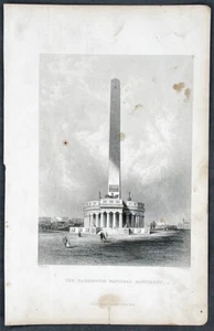 1859 George Virtue Antique Print Proposed Washington Monument, Robert Mills, WDC - Picture 1 of 2