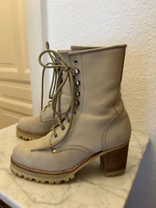 Buffalo Damen-Stiefelette/Boots zum Schnüren 37 beige Nubukleder - Bild 1 von 5