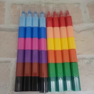 48 Stck. Regenbogen Stifte Stapelbar Buntstifte Mini für Kinder Party Gefälligkeiten 12 Farben - Bild 1 von 4