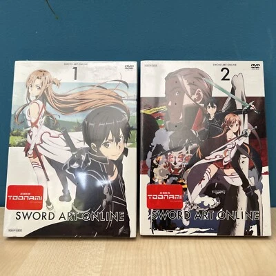 Sword Art Online Volume Vol 1 And 2 DVD Set 2013 Aincrad Arc Aniplex Anime Lot! - Image 1 of 3
