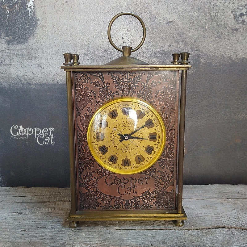 Mechanical soviet table clock with full restored old mechanism «Molnija» - Image 1 of 4