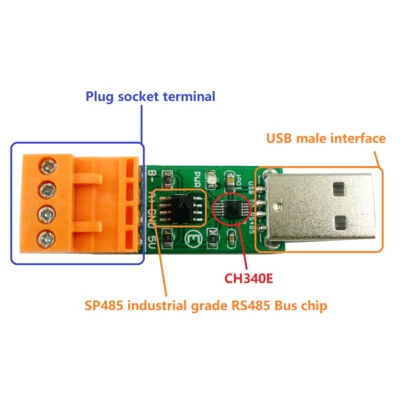 MARKENLOS USB to RS485 Bus Converter Module MAX485 CH340 SP485 for Modbus Relay PLC PTZ