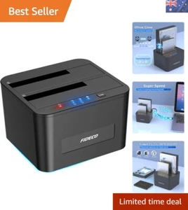 Effortless Data Management: 32TB Dual Bay HDD Docking Station with USB 3.0 - Picture 1 of 9