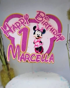 Personalisierte Minnie Mouse Cake topper, Kuchendeko Tortenfigur Minnie Mouse - Bild 1 von 9