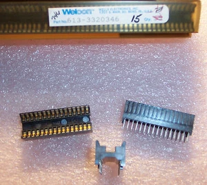 QTY(15) 32 PIN MEDIUM PROFILE TEST & BURN-IN DIP SOCKETS .400 613-3320346 WELCON - Picture 1 of 3