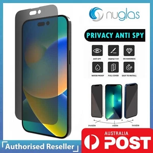 Screen Protector Nuglas Privacy Anti-Spy Glass For iPhone 15 12 13 11 16 Pro Max - Picture 1 of 35