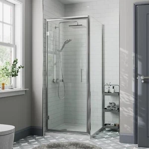 800x800mm Framed Hinged 8mm Shower Enclosure Door Side Panel Walk-In Tray Waste - Picture 1 of 16