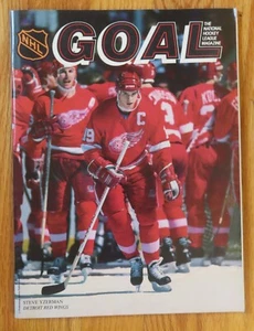 Goal BOSTON BRUINS vs DETROIT RED WINGS November 20, 1988 Program STEVE YZERMAN - Picture 1 of 2