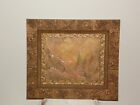 Victorian Aesthetic Gilt Gesso Wood Framed Painting on Plaster Board Signed