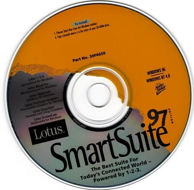 CD de Windows Lotus SmartSuite 97 (WordPro, 123, Organizador, Freelance, Approach) Foto 1 de 2