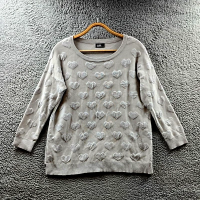 Dotti Mujer Junper Talla M Gris Tejido Elevado Love Heart Manga 3/4 Foto 1 de 4