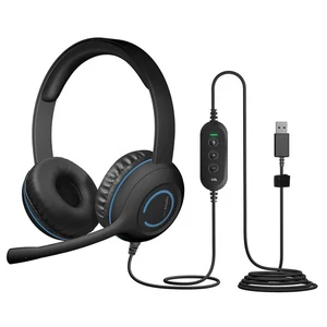 Stereo USB Headset (AC-5008A), in-line Controls for Volume & Mic Mute, Adjust... - Picture 1 of 7