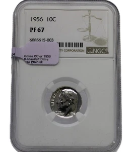 1956 10c ROOSEVELT DIME - NGC GRADED PF 67 - Picture 1 of 2