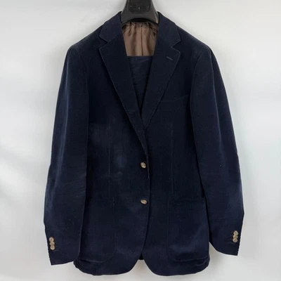 SUITSUPPLY 哈瓦那海军灯芯绒西装裤套装男式 42L — 第 1/4 张图片