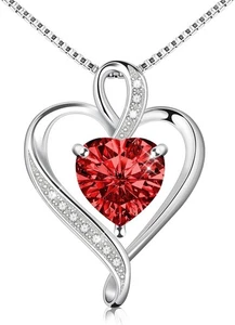 Collana Cuore da Donna,925 Argento Sterling Pietra Compleanno Collana Regali - Foto 1 di 49