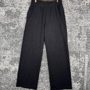 Joggers gamba larga cavo e manometro donna nero medio super morbido casual comfort - Foto 1 di 10