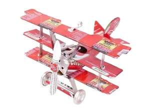 Fokker DR1 Roter Baron = 12 cm Cessna mit Räder Blechflugzeug Blechmodell Dosenm - Bild 1 von 6