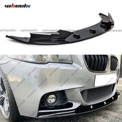 For 2011-2016 BMW F10 5 Series Gloss Black M Sport Front Bumper Lip Splitter Kit — 第 1/4 张图片