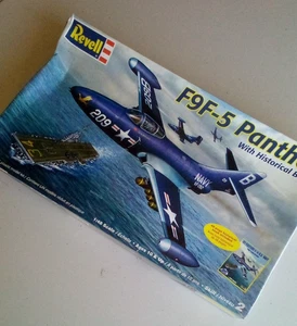 VTG Revell 1/48 F9F-5 Panther Kit #85-6865 with Historical Book Open - Picture 1 of 12