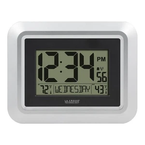 513-1918S-INT Atomic Digital Wall Clock with Outdoor Temperature - Picture 1 of 4