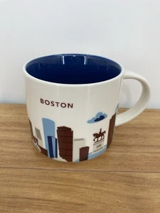 Boston Starbucks You Are Here Kaffeebecher 2016 blau Marathon Harbor Skyline 14oz - Bild 1 von 9