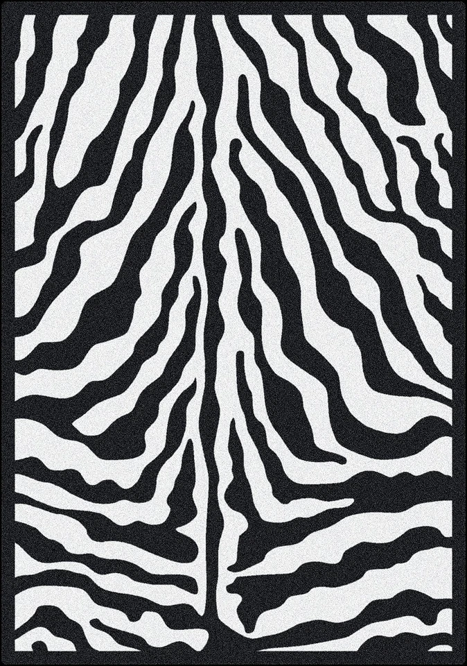 8x11 Milliken Zebra Glam Black Animal Print Skin Area Rug - Approx 7'8"x10'9" - Image 1 of 1