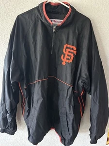 San Francisco Giants Men's 2XL Windbreaker Pullover Authentic Majestic 1/4 Zip - Picture 1 of 5