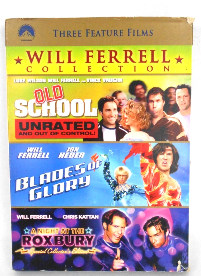 Will Ferrell Collection (DVD 2011) Old School/Blades of Glory/A Night at Roxbury - Image 1 of 1