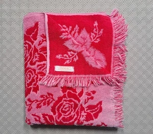 Asciugamano Callaway vintage cotone rose rosse made in USA asciugamano anni 70/80 - Foto 1 di 6