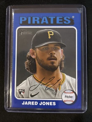 🔥Jared Jones 2024 Topps Heritage #675 Blue Border Pirates RC Rookie SP - Image 1 of 2