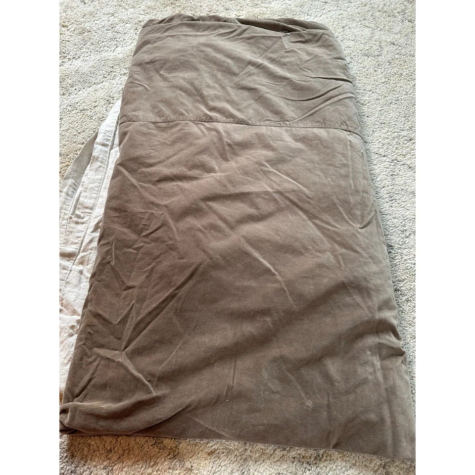 Funda nórdica Williams-Sonoma Home terciopelo lino Full Queen beige topo marrón  Foto 1 de 4