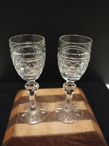Vintage Waterford Crystal 2- Castletown Cordial Shot Glasses - 4 5/8" Tall. - Picture 1 of 12