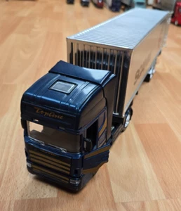Unidad de tractor articulada y remolque Scania Topline modelo 1999 - azul y plateado - Imagen 1 de 6