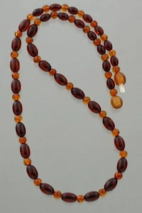 Genuine BALTIC AMBER Cherry Honey Round Olive Beads Necklace 8.9g 220921-6 - Picture 1 of 5