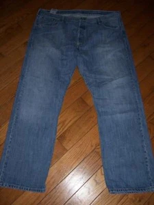 MEN'S LEVI'S 501 BUTTON FLY STRAIGHT LEG DENIM JEANS W 42 L 30" MEDIUM BLUE #2 - Picture 1 of 1
