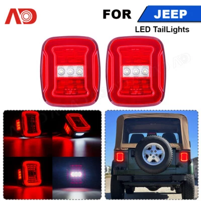 Conjunto de luces traseras LED rojas para Jeep Wrangler TJ 1997-2006 señal de giro luces de freno Foto 1 de 4