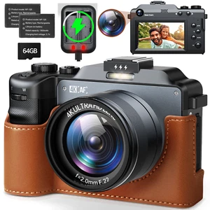 4K Digital Camera for Photography 64MP Video Camera Anti-Shake 18X Zoom 3"Screen - Picture 1 of 8