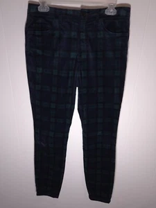 Vineyard Vines Blackwatch Plaid Velveteen Pants Womens Size 10 Blue Green - Picture 1 of 13