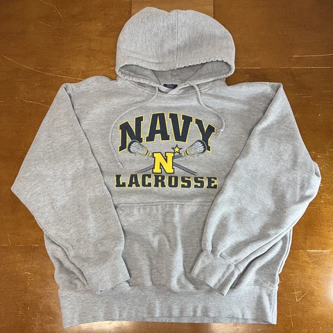 Navy Midshipmen Sweatshirt Mens Large Gray Pullover Hoodie MV Sport Cover