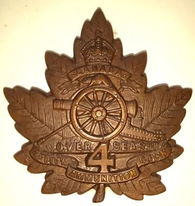 4th Divisional Ammunition Column Cap Badge, Birks 1916, CEF WW1, Canadian 17-4 - Picture 1 of 5